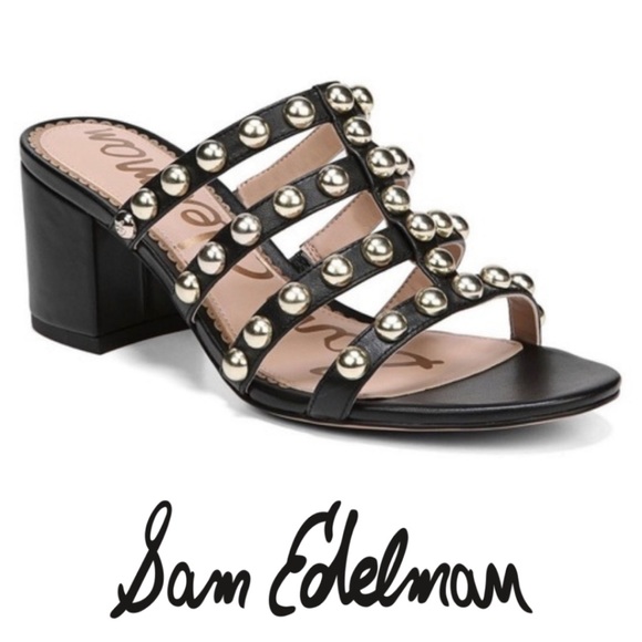 Sam Edelman Shoes - Sam Edelman Suri Black Studded Block Heel Sandals